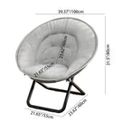 Modern Nordic Round Velvet Recliner with X-Shaped Carbon Steel Frame and Foldable Backrest for Living Room