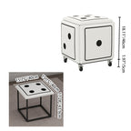 Contemporary Faux Leather Dice-Cube Stool — 5-in-1 Stackable, Low-Profile Stool with Casters for Living Room