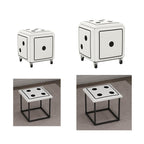 Contemporary Faux Leather Dice-Cube Stool — 5-in-1 Stackable, Low-Profile Stool with Casters for Living Room