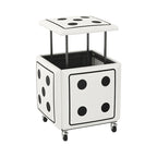 Contemporary Faux Leather Dice-Cube Stool — 5-in-1 Stackable, Low-Profile Stool with Casters for Living Room