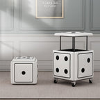 Contemporary Faux Leather Dice-Cube Stool — 5-in-1 Stackable, Low-Profile Stool with Casters for Living Room
