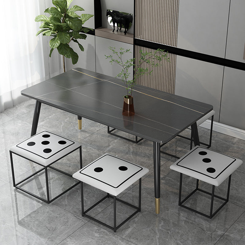 Contemporary Faux Leather Dice-Cube Stool — 5-in-1 Stackable, Low-Profile Stool with Casters for Living Room