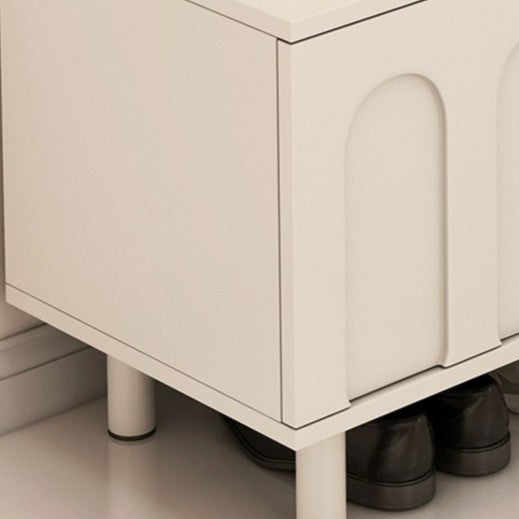 Zapatero Nórdico Contemporáneo de MDF de 2 Niveles con Banco y Organizador – Estante Multifuncional para Zapatos de Entrada