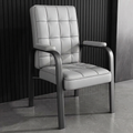 Modern Luxury Rectangular Square Steel PU Leather Accent Chair Backrest Armrest For Living Room