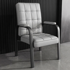 Modern Luxury Rectangular Square Steel PU Leather Accent Chair Backrest Armrest For Living Room
