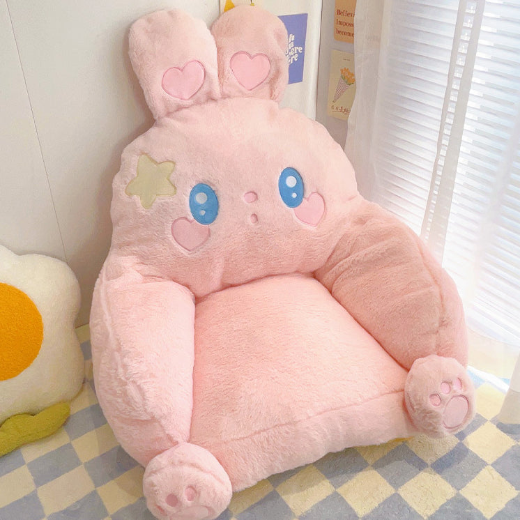 Contemporary Animal-Inspired Square Recliner with Faux Rabbit Fur and PP Cotton-Padded Backrest and Armrests for Living Room