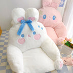 Contemporary Animal-Inspired Square Recliner with Faux Rabbit Fur and PP Cotton-Padded Backrest and Armrests for Living Room