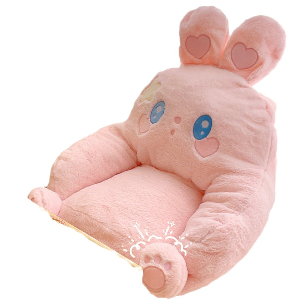 Contemporary Animal-Inspired Square Recliner with Faux Rabbit Fur and PP Cotton-Padded Backrest and Armrests for Living Room