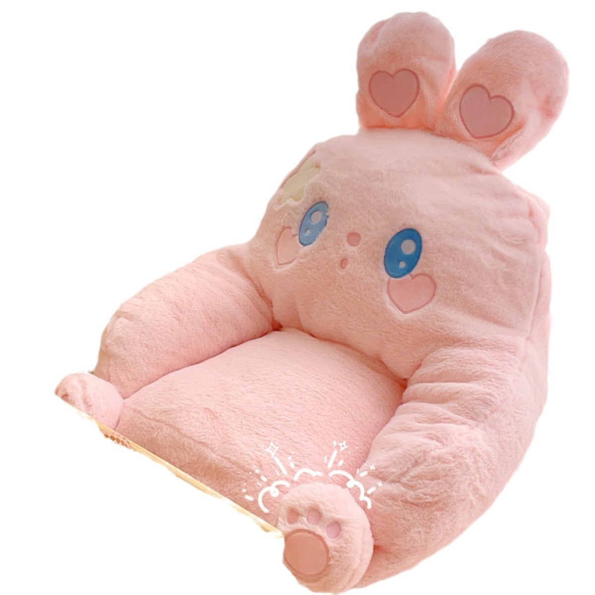 Contemporary Animal-Inspired Square Recliner with Faux Rabbit Fur and PP Cotton-Padded Backrest and Armrests for Living Room