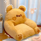 Contemporary Animal-Inspired Square Recliner with Faux Rabbit Fur and PP Cotton-Padded Backrest and Armrests for Living Room