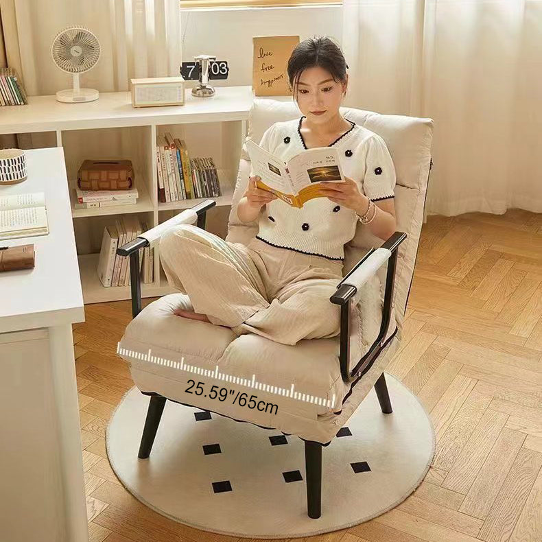 Sillón Reclinable Cuadrado Moderno de Polipiel de Lujo con Estructura de Acero al Carbono, Respaldo y Reposabrazos Cómodos para Sala de Estar