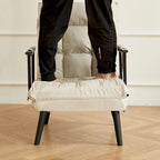Sillón Reclinable Cuadrado Moderno de Polipiel de Lujo con Estructura de Acero al Carbono, Respaldo y Reposabrazos Cómodos para Sala de Estar