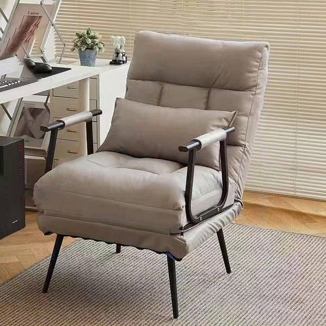 Modern Luxury Square Faux Leather Recliner with Carbon Steel Frame, Comfortable Backrest & Armrests for Living Room
