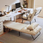 Sillón Reclinable Cuadrado Moderno de Polipiel de Lujo con Estructura de Acero al Carbono, Respaldo y Reposabrazos Cómodos para Sala de Estar