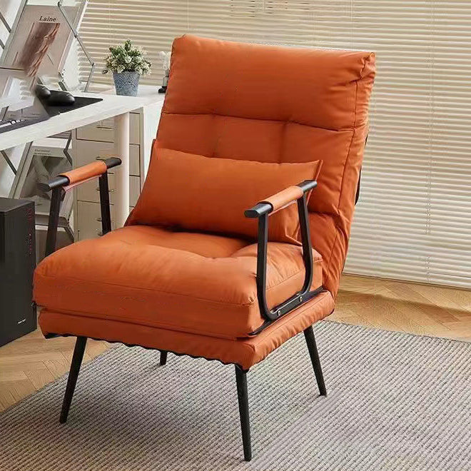 Modern Luxury Square Faux Leather Recliner with Carbon Steel Frame, Comfortable Backrest & Armrests for Living Room