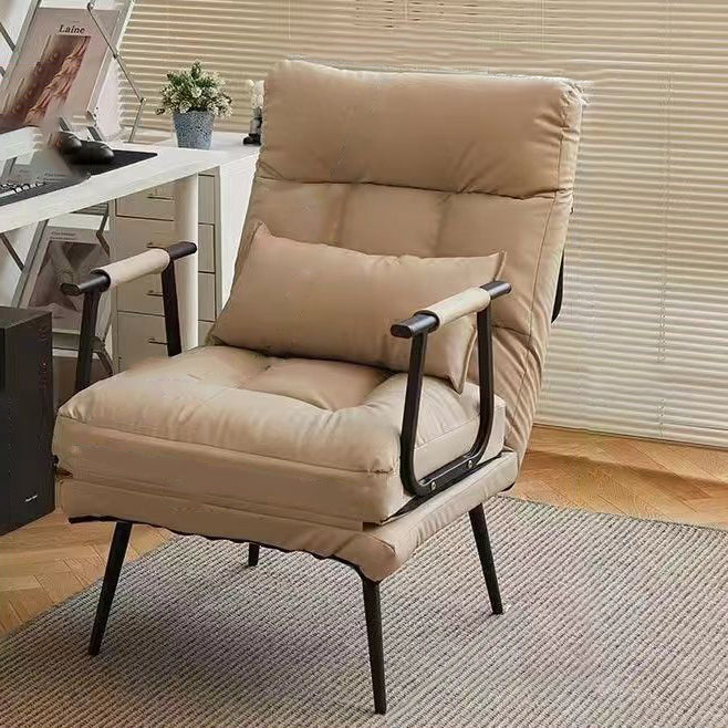 Sillón Reclinable Cuadrado Moderno de Polipiel de Lujo con Estructura de Acero al Carbono, Respaldo y Reposabrazos Cómodos para Sala de Estar