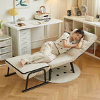 Sillón Reclinable Cuadrado Moderno de Polipiel de Lujo con Estructura de Acero al Carbono, Respaldo y Reposabrazos Cómodos para Sala de Estar