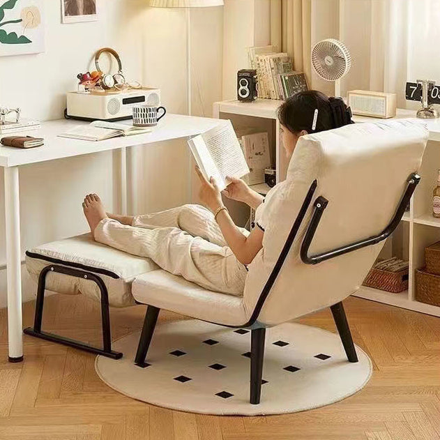 Sillón Reclinable Cuadrado Moderno de Polipiel de Lujo con Estructura de Acero al Carbono, Respaldo y Reposabrazos Cómodos para Sala de Estar