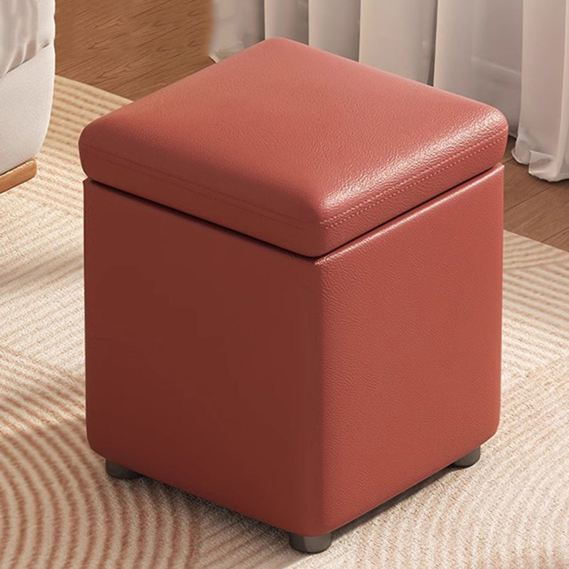 Modern Minimalist Flower Square Stool – Storable Solid Wood with Synthetic Fabric Sponge Cushion, Low, Backless & Armless for Living Room
