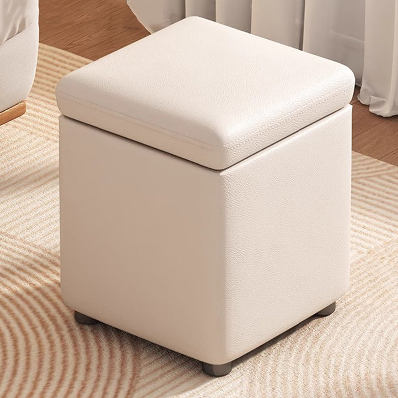 Modern Minimalist Flower Square Stool – Storable Solid Wood with Synthetic Fabric Sponge Cushion, Low, Backless & Armless for Living Room