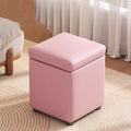 Modern Minimalist Flower Square Stool – Storable Solid Wood with Synthetic Fabric Sponge Cushion, Low, Backless & Armless for Living Room