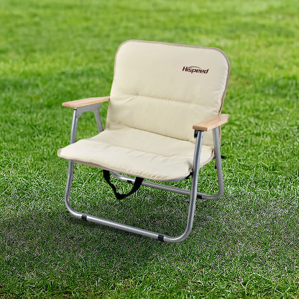 Modern Minimalist Rectangle Outdoor Aluminum Alloy Oxford Fabric Cotton Foldable Detachable Camping Chair Backrest Armrest For Garden