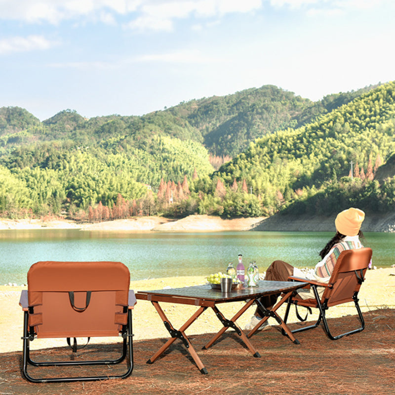 Silla de camping moderna, minimalista, rectangular, para exteriores, de aleación de aluminio, tela Oxford, algodón, plegable, desmontable, con respaldo y apoyabrazos para jardín
