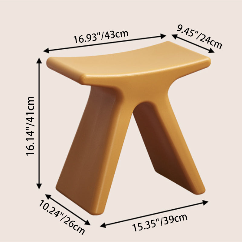 Modern Minimalist Geometric PE Plastic Kids' Low Stool — Backless & Armless, Hallway-Ready