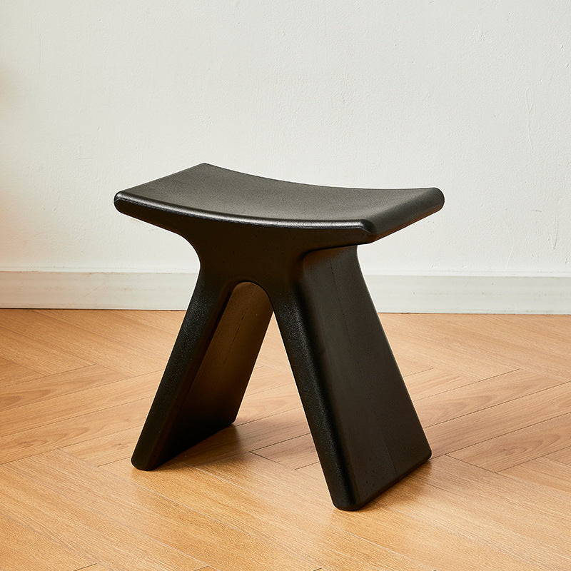 Modern Minimalist Geometric PE Plastic Kids' Low Stool — Backless & Armless, Hallway-Ready