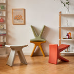Modern Minimalist Geometric PE Plastic Kids' Low Stool — Backless & Armless, Hallway-Ready