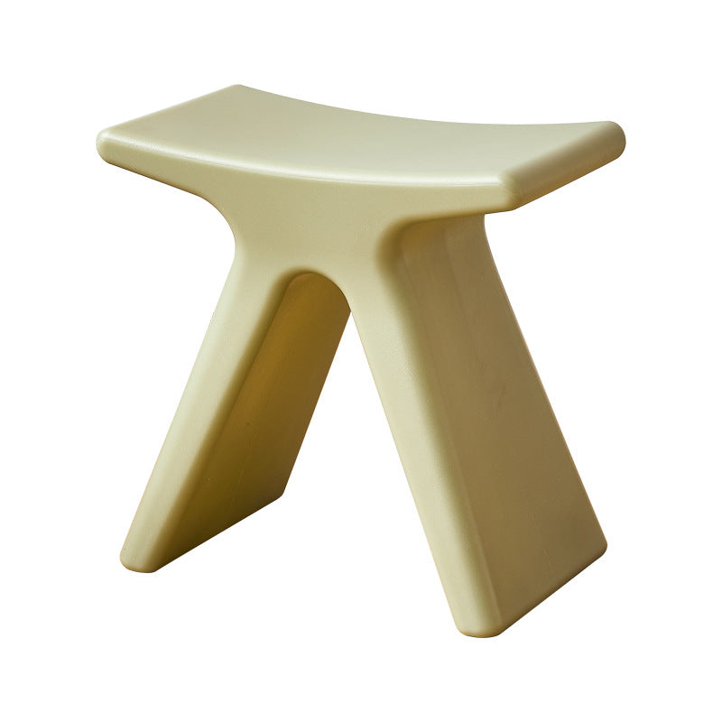 Modern Minimalist Geometric PE Plastic Kids' Low Stool — Backless & Armless, Hallway-Ready