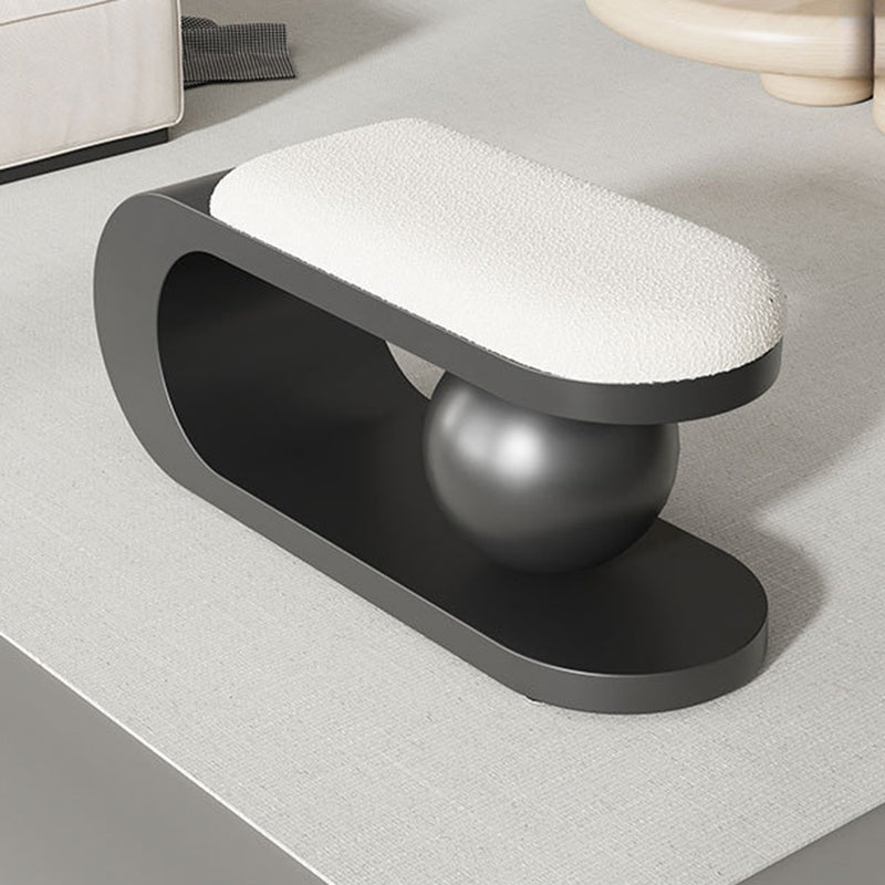 Modern Art Deco Geometric Carbon Steel Iron Stainless Steel Sherpa Fabric Sponge Bench Backless Armless For Entryway