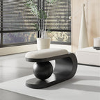 Modern Art Deco Geometric Carbon Steel Iron Stainless Steel Sherpa Fabric Sponge Bench Backless Armless For Entryway