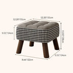 Taburete moderno minimalista apilable de madera maciza con cojín de tela - Cuadrado, sin respaldo ni reposabrazos, ideal para pasillos