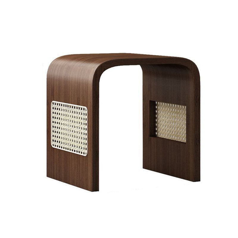 Modern Minimalist Arc Nan Bamboo Resin Rattan Weaving Kids' Low Stool — Backless & Armless for Entryway