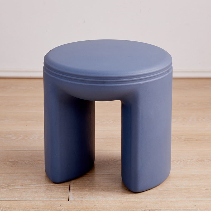 Modern Minimalist Round PE Stool - Low-Profile, Armless Seating for Living Room