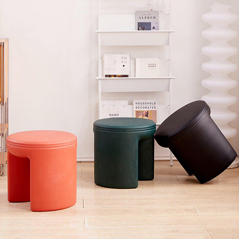 Modern Minimalist Round PE Stool - Low-Profile, Armless Seating for Living Room