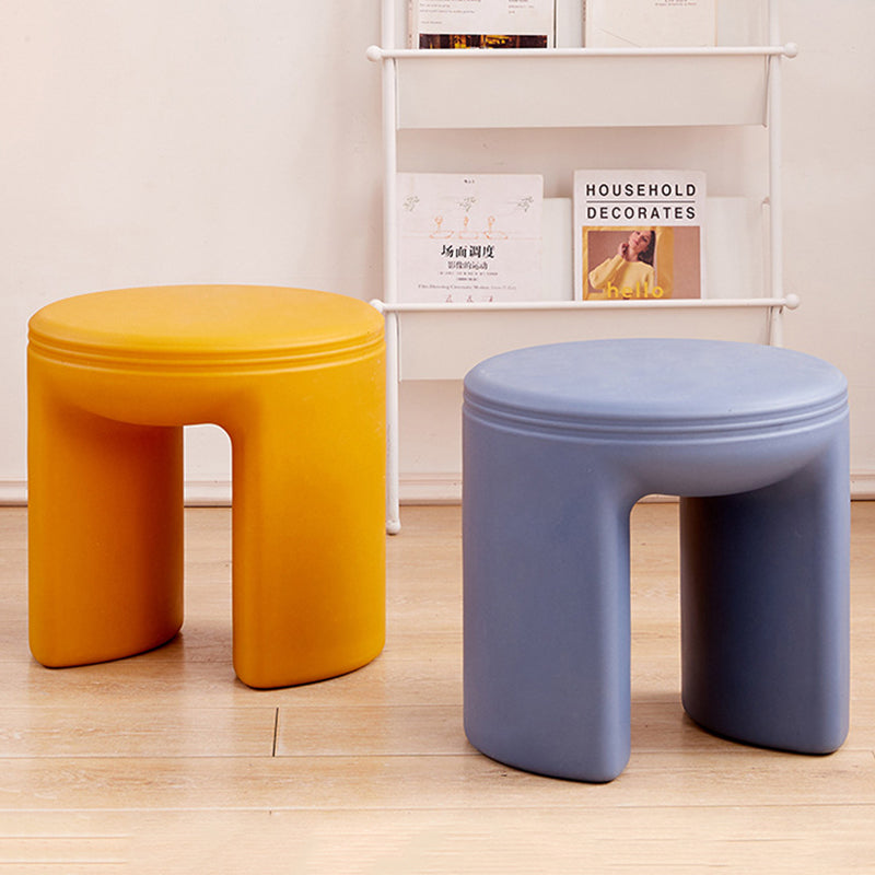 Modern Minimalist Round PE Stool - Low-Profile, Armless Seating for Living Room