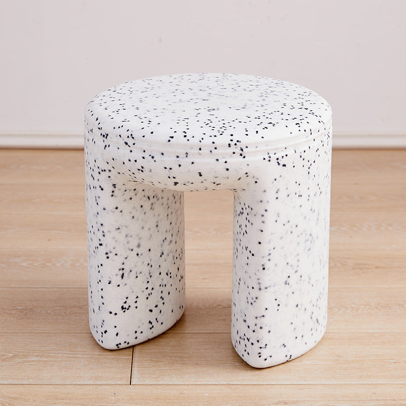 Modern Minimalist Round PE Stool - Low-Profile, Armless Seating for Living Room