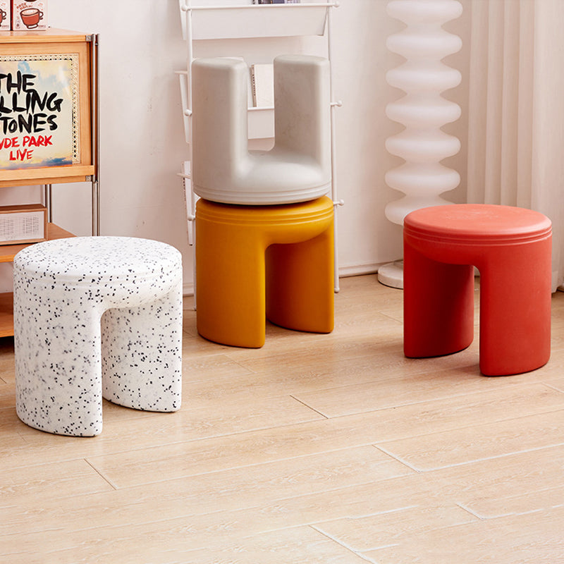 Modern Minimalist Round PE Stool - Low-Profile, Armless Seating for Living Room
