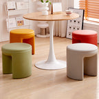 Modern Minimalist Round PE Stool - Low-Profile, Armless Seating for Living Room