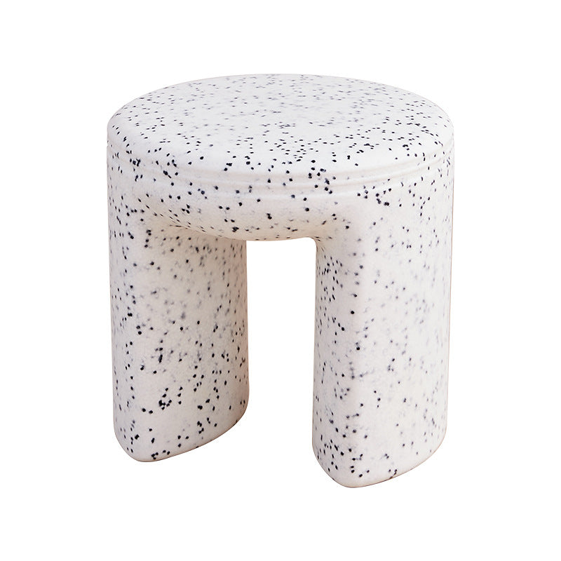 Modern Minimalist Round PE Stool - Low-Profile, Armless Seating for Living Room