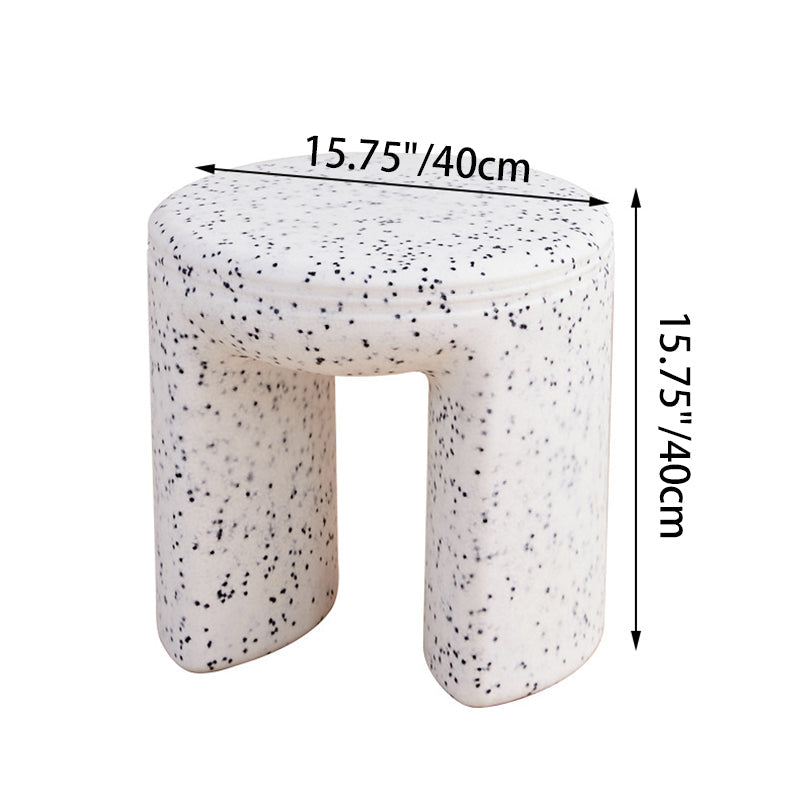 Modern Minimalist Round PE Stool - Low-Profile, Armless Seating for Living Room