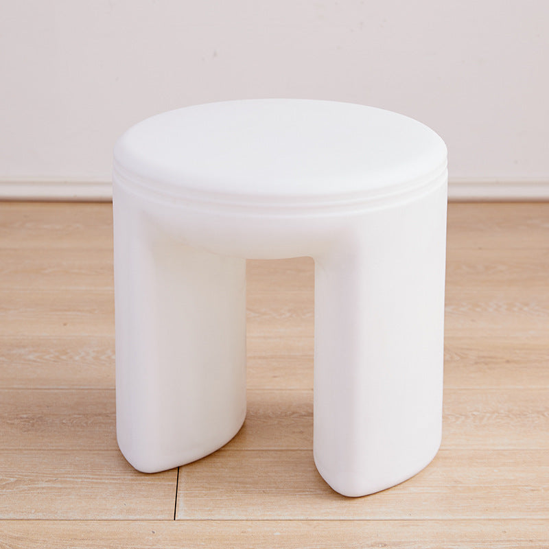 Modern Minimalist Round PE Stool - Low-Profile, Armless Seating for Living Room