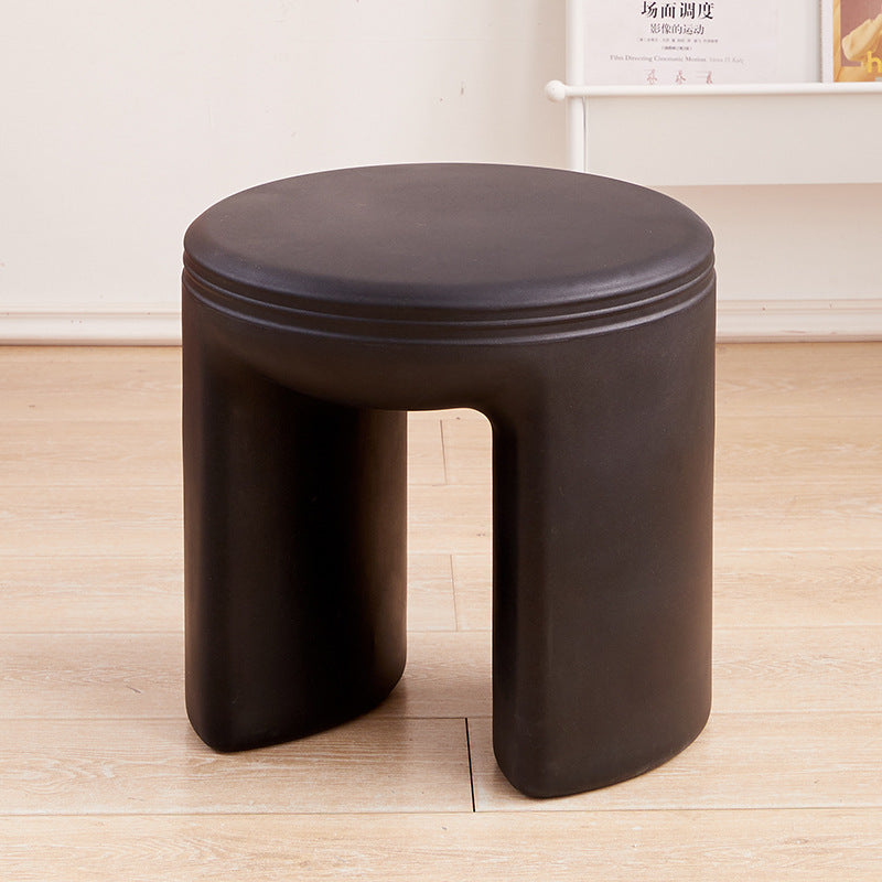 Modern Minimalist Round PE Stool - Low-Profile, Armless Seating for Living Room