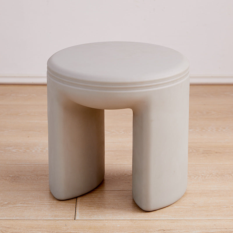 Modern Minimalist Round PE Stool - Low-Profile, Armless Seating for Living Room