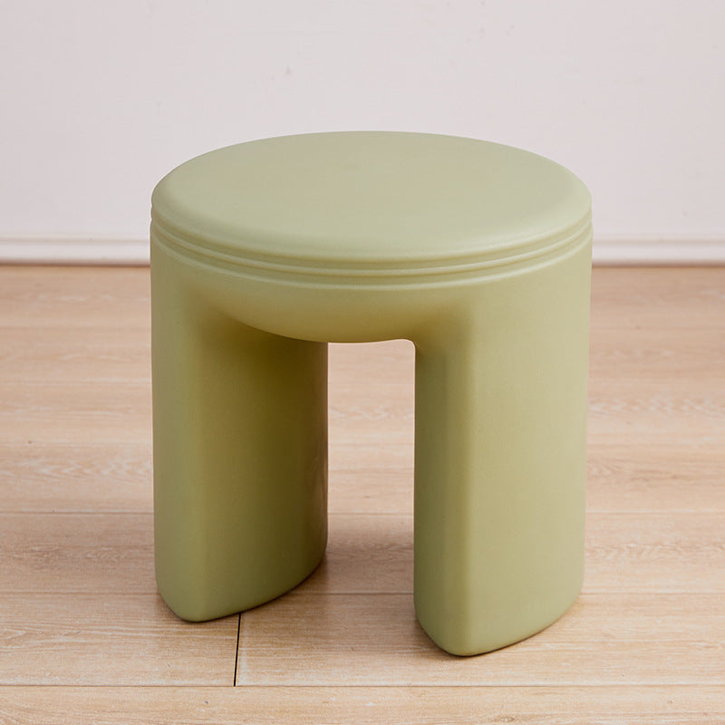 Modern Minimalist Round PE Stool - Low-Profile, Armless Seating for Living Room