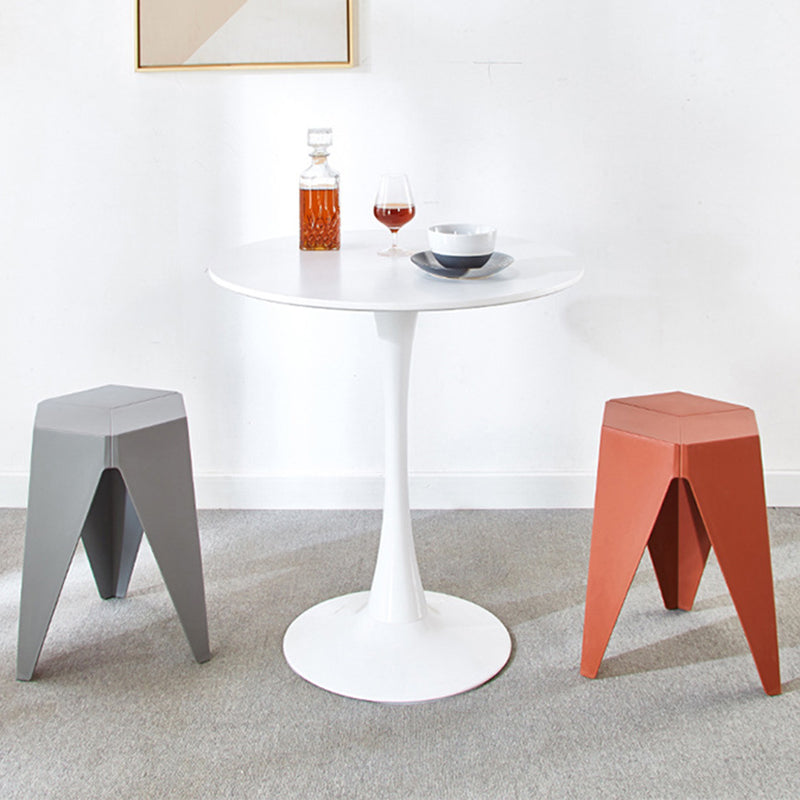 Modern Minimalist Square PE Stool, Armless, Low-Profile for Dining Room & Kitchen