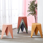 Modern Minimalist Square PE Stool, Armless, Low-Profile for Dining Room & Kitchen