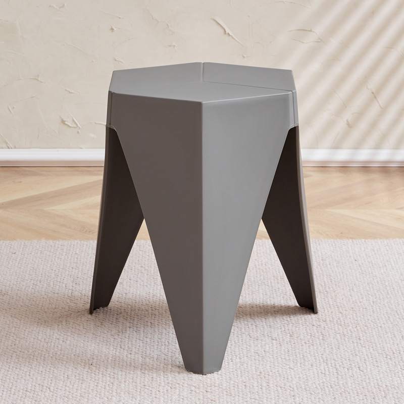 Modern Minimalist Square PE Stool, Armless, Low-Profile for Dining Room & Kitchen